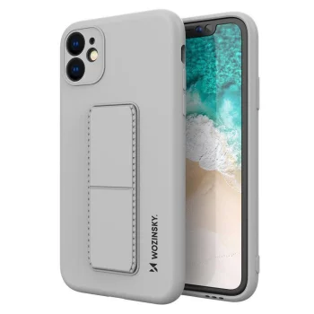 Wozinsky Kickstand Case vāciņš Xiaomi Redmi 10X 4G / Redmi Note 9 ar statīvu, pelēks