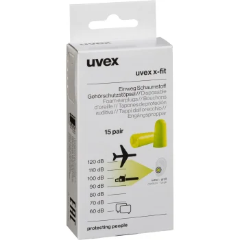 uvex x-fit ausu aizbāžņi, 15 pāri, 37 dB, zaļi