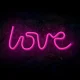 Forever Light LED Neons LOVE, Rozā (Baterijas + USB)