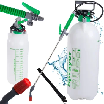Manuālais dārza spiediena smidzinātājs, 8L ar plecu siksnu un 40cm sprauslu