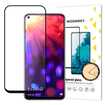 5D Aizsargstikls Huawei Honor 20 / 20s / Nova 5T, Melns Pilna Pārklājuma (Tempered Glass)