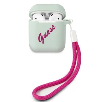 Apple AirPods 2gen / 1gen Guess Silicone Vintage Case Cover, Blue | Vāciņš Maciņš Austiņām Ausīm