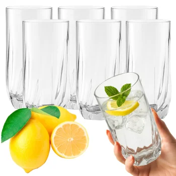 Augstas glāzes dzērieniem un kokteiļiem 340 ml, komplekts 6 gab.