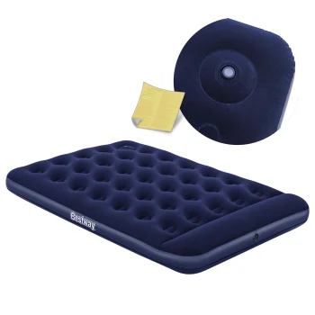 Bestway 67225 divvietīgs piepūšamais matracis ar kājas sūkni 191x137x28 cm