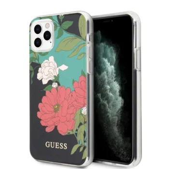 Guess iPhone 11 Pro Max vāciņš Flower Collection, melns