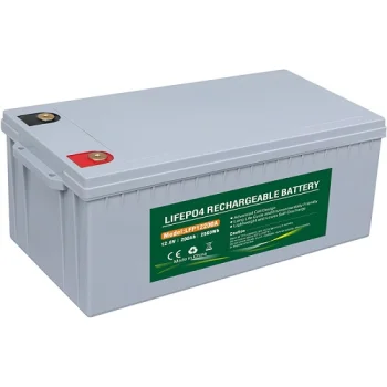 Litija dzelzs fosfāta akumulators LiFePO4 12.8V, 200Ah, pelēks