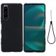 For SonySony Xperia 1 IV Liquid Silicone Phone Case Soft Cover, Black | Telefona Vāciņš Maciņš Aplvalks Bamperis