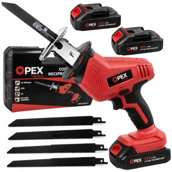 OPEX TOOLS OPX28013 Akumulatora zobenzāģis 21V ar 2 akumulatoriem un koferi