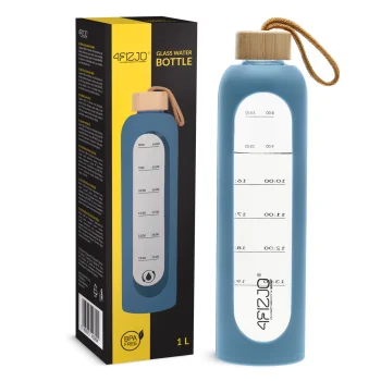 4FIZJO stikla ūdens pudele 1 L zila