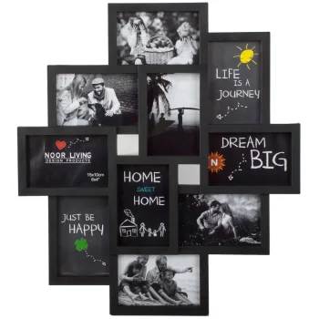 3D foto rāmis 10 fotogrāfijām, melns