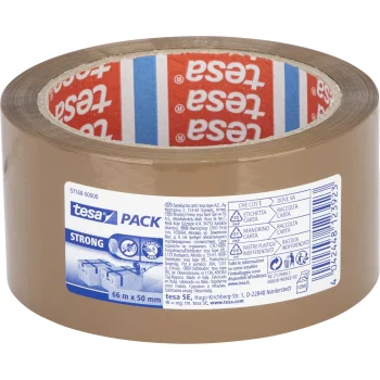Iepakošanas lente Tesa tesapack Strong 66 m x 50 mm, brūna (57168)