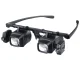 Pulksteņmeistara lupas brilles ar 2 LED apgaismojumu 2x 6x 8x 12x 24x