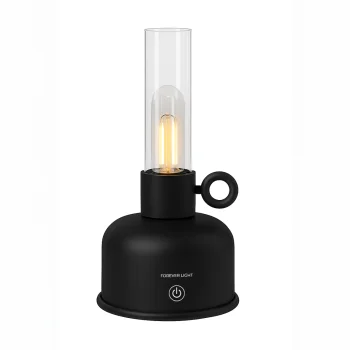 LED petrolejas lampa Forever Light Vintage FLR-02, USB-C, IP44, melna