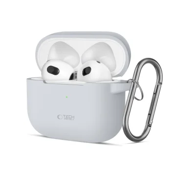 Austiņu maciņš Tech-Protect Silicone Hook, Apple AirPods 3, pelēks