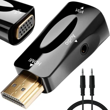 Video adapteris HDMI - VGA ar 3.5 mm audio kabeli