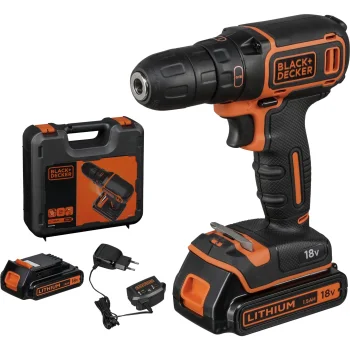 Akumulatora urbjmašīna-skrūvgriezis Black & Decker BDCDC18KB-QW 18V, 2x 1.5Ah, koferī