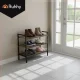 Ruhhy 3 līmeņu apavu plaukts, 79 cm, metāla un MDF konstrukcija, melns