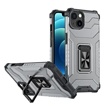 Vāciņš iPhone 12 mini Crystal Ring Case ar gredzenu-statīvu, melns