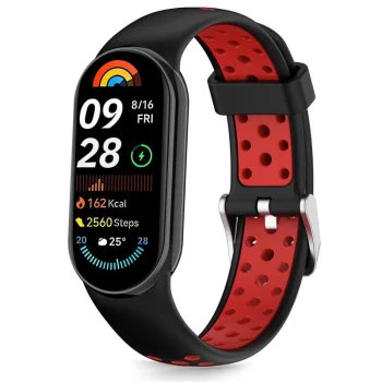 Tech-Protect IconBand Air siksniņa priekš Xiaomi Smart Band 8 / 9 / 10 / NFC - melna/sarkana