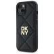 Telefona vāciņš DKNY Quilted Stack Logo Apple iPhone 15, melns