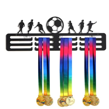 Medaļu pakaramais Futbols, 40 x 14 cm, melns