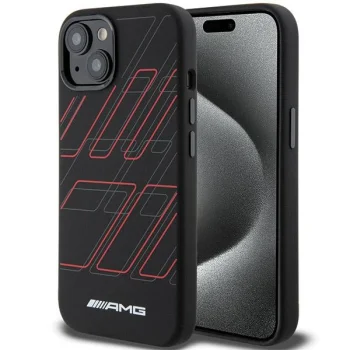 AMG Silicone Large Rhombuses MagSafe vāciņš iPhone 15 Plus / 14 Plus, melns