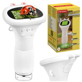 Digitālais mikroskops bērniem Kruzzel 1000x ar 2.0" IPS ekrānu, balts