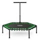 Neo-Sport 1103 fitnesa batuts ar rokturi, 127 cm, sešstūra, zaļš