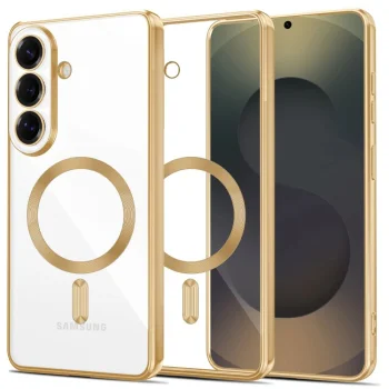 Tech-Protect Samsung Galaxy S26+ vāciņš MagFlex, caurspīdīgs zelta