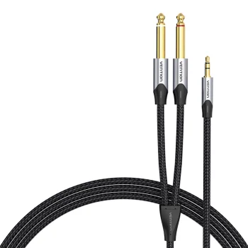Audio kabelis 3.5mm uz 2x 6.35mm Vention BARHK 8m