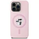 Karl Lagerfeld Silicone KC Body Ring MagSafe vāciņš priekš iPhone 14 Pro Max, rozā