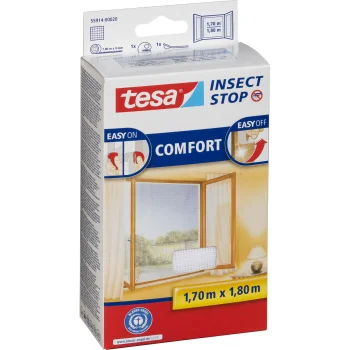 Pretmoskītu tīkls logiem Tesa Insect Stop Comfort ar līplenti 1.70 x 1.80 m, balts