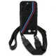 BMW M Edition Carbon Tricolor Lines vāciņš ar siksniņu priekš iPhone 16 Pro Max, melns