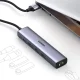 Ugreen CM475 USB 3.0 centrmezgls ar RJ-45 un USB-C PD, pelēks