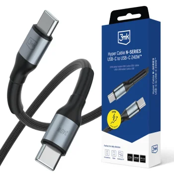 3mk Hyper Cable N-SERIES USB-C kabelis 2m 240W 48V/5A, melns