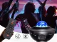 LED RGB zvaigžņu projektors un nakts lampa ar Bluetooth skaļruni un pulti, melns