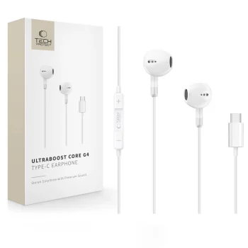 Tech-Protect Ultraboost Core G4 USB-C vadu austiņas - Baltas