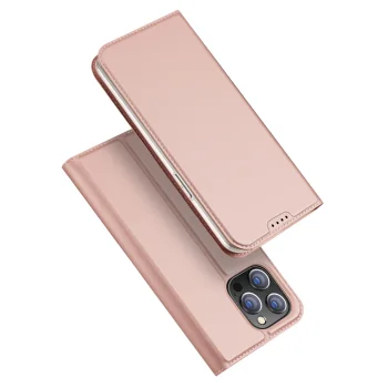 Dux Ducis iPhone 15 Pro Max atverams vāciņš maciņš grāmatiņa Skin Pro, rozā