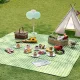 Piknika un pludmales sega 200x200cm, ūdensnecaurlaidīga, zaļa rūtiņa