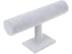 Rotaslietu un pulksteņu statīvs, zamšādas imitācija, 24 cm, pelēks