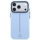 Mercedes Leather Semi Wrap Iconic Line MagSafe vāciņš priekš iPhone 18 Pro / 17 Pro, zils