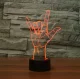 3D LED nakts lampiņa V-veida roka, RGB