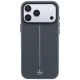Mercedes Leather Semi Wrap Iconic Line MagSafe vāciņš iPhone 18 Pro / 17 Pro, antracīta
