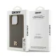 DKNY iPhone 14 Pro Max vāciņš Leather Pattern Metal Logo MagSafe, brūns