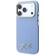 Karl Lagerfeld Saffiano Small Script MagSafe vāciņš iPhone 17/18 Pro Max, gaiši zils