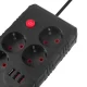 Maclean MCE392 B pagarinātājs, 4 ligzdas + 3xUSB, 2500W, 1.5m, melns