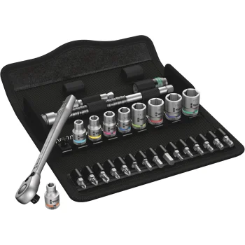 Wera 8100 SA 11 Zyklop sprūdrata un muciņu komplekts, 1/4", collu izmēri, 28 gab.
