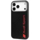Audi R8 Carbon Fiber MagSafe vāciņš iPhone 17 Pro Max telefonam, melns