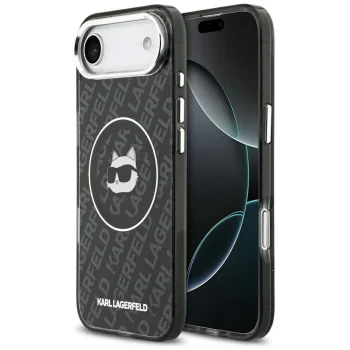 Karl Lagerfeld IML Choupette Head Logo MagSafe iPhone Air vāciņš, melns