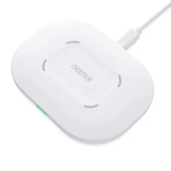 CHOETECH ātrās bezvadu uzlādes paliktnis 15W, balts
